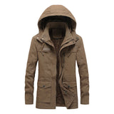 Lässige Baumwoll-Winterjacke – Khaki