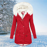 SnugShear - Dicker warmer Parka – Rot