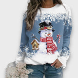 Mailena – Weihnachtspullover mit Schneemann – Blau