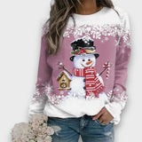 Mailena – Weihnachtspullover mit Schneemann – Rosa