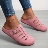 Natiy – Bequeme Hausschuh Sandalen Aus Wildleder – Rosa