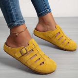 Natiy – Bequeme Hausschuh Sandalen Aus Wildleder – Gelb