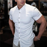 Maksim | Herren Slim Fit Kurzarmhemd – Weiß