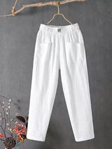 Suzanne | Leinenhosen für Frauen – Weiß