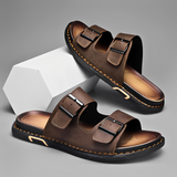 Marcello - Moderne Herren-Sandalen mit Doppelriemen-Design – Braun