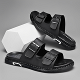 Marcello - Moderne Herren-Sandalen mit Doppelriemen-Design – Schwarz