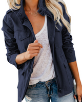 Margarete | Damen Utility Zip Jacke – Marineblau