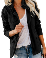 Margarete | Damen Utility Zip Jacke – Schwarz
