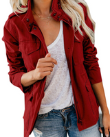 Margarete | Damen Utility Zip Jacke – Rot
