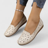 Marlena | Damen Durchbrochene Ballerinas – Beige