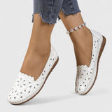 Marlena | Damen Durchbrochene Ballerinas – Weiß