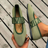 Marlena | Damen Mary Jane Karomuster Ballerinas – Grün