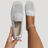 Marlene | Damen Slip-On Gestrickte Sneaker – Weiß