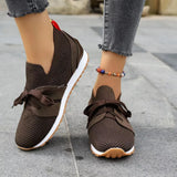 Marlene | Damen Slip-On Sneaker mit Schleife – Braun