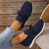 Marlene | Damen Slip-On Sneaker mit Schleife – Blau