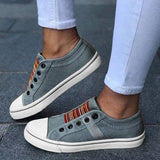 Marlies | Damen Casual Sneaker mit Streifendetail – Grau
