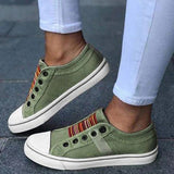 Marlies | Damen Casual Sneaker mit Streifendetail – Grün