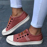 Marlies | Damen Casual Sneaker mit Streifendetail – Rot