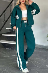 Marlies | Damen Trainingsanzug Set Reißverschluss Jacke Hose – Grün