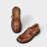 Sarolta – Leder Mary Janes – Braun