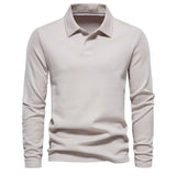 Matthias | Herren Langarm Poloshirt mit Polokragen – Creme