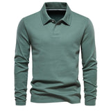 Matthias | Herren Langarm Poloshirt mit Polokragen – Grün