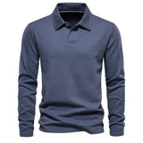 Matthias | Herren Langarm Poloshirt mit Polokragen – Blau