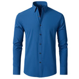 Leichtes Stretch Langarmshirt – Blau