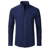 Leichtes Stretch Langarmshirt – Marineblau