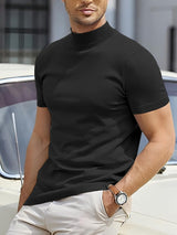 Maxim | Herren Kurzarm Rollkragen Shirt – Schwarz