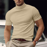 Maxim | Herren Kurzarm Rollkragen Shirt – Beige