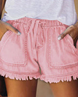Zinnia – Farbige Jeansshorts – Rosa