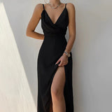 Callie - Elegantes langes Kleid – Schwarz