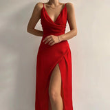 Callie - Elegantes langes Kleid – Rot