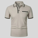 Miro | Herren Poloshirt Mit Kontrast Taschen Alltag – Hellgrau