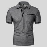 Miro | Herren Poloshirt Mit Kontrast Taschen Alltag – Dunkelgrau