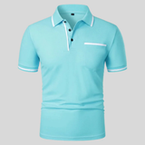 Miro | Herren Poloshirt Mit Kontrast Taschen Alltag – Meerblau