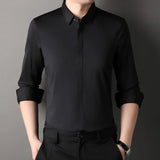 Halvric - Knitterfreies Stretchhemd – Schwarz