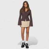 Liza | Vintage-Bluse – Braun