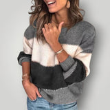 Damen Pullover – Warmer, moderner Strickpullover für kühle Tage – Grau