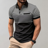 Moderne weiche Sommer-Polo-Shirt – Grau