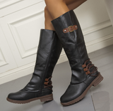 Judy | kniehohe lederstiefel – Schwarz