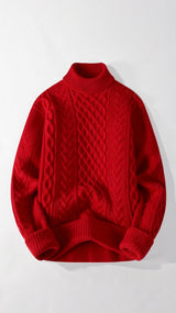 Abdal Kabelstrickpullover – Rot
