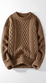 Abdal Kabelstrickpullover – Khaki