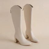 Adeline Kniehohe Stiefel – Beige