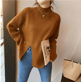 Aella Gerippter Rollkragenpullover – Kaffee