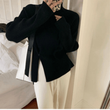 Aella Gerippter Rollkragenpullover – Schwarz