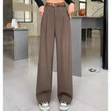 Aimie Hochtaillierte Hose mit Weitem Bein – Kaffee
