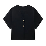 Alba Zweiknopf-Bluse – Schwarz