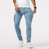 Herren Cargo Hose Slim Fit | Stretch Bequem – Blau